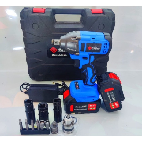 HUJIA PRO-2421 CORDLESS IMPACT WRENCH 600NM MESIN BUKA BAUT TRUK 1000NM