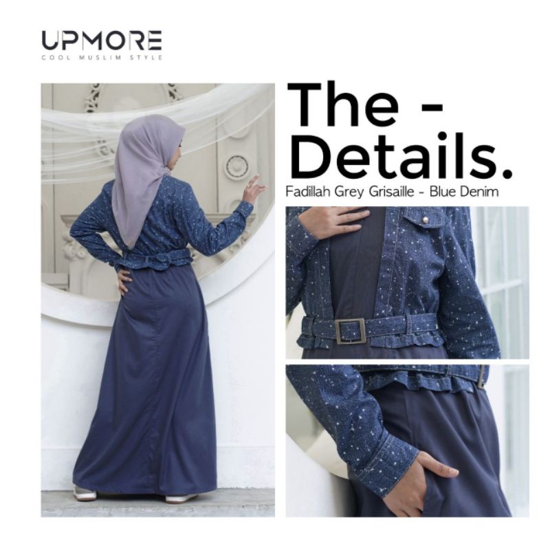 Gamis Upmore Gamis Fadillah Grey Grisaille Blue Denim Fadilah