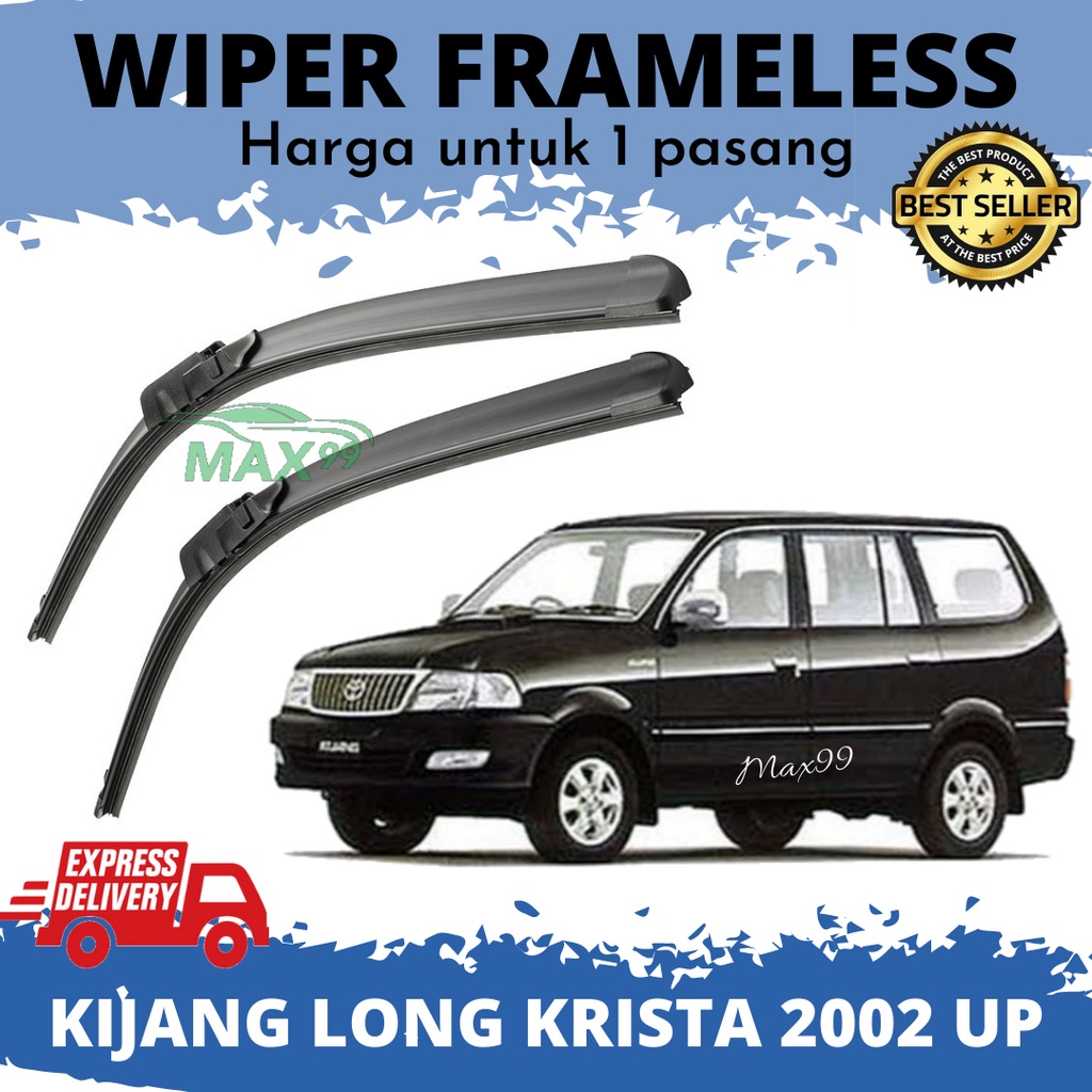 Wiper Kijang Krista 2002 Up Frameless - Wiper Mobil Kijang Long Krista Pisang - Max99