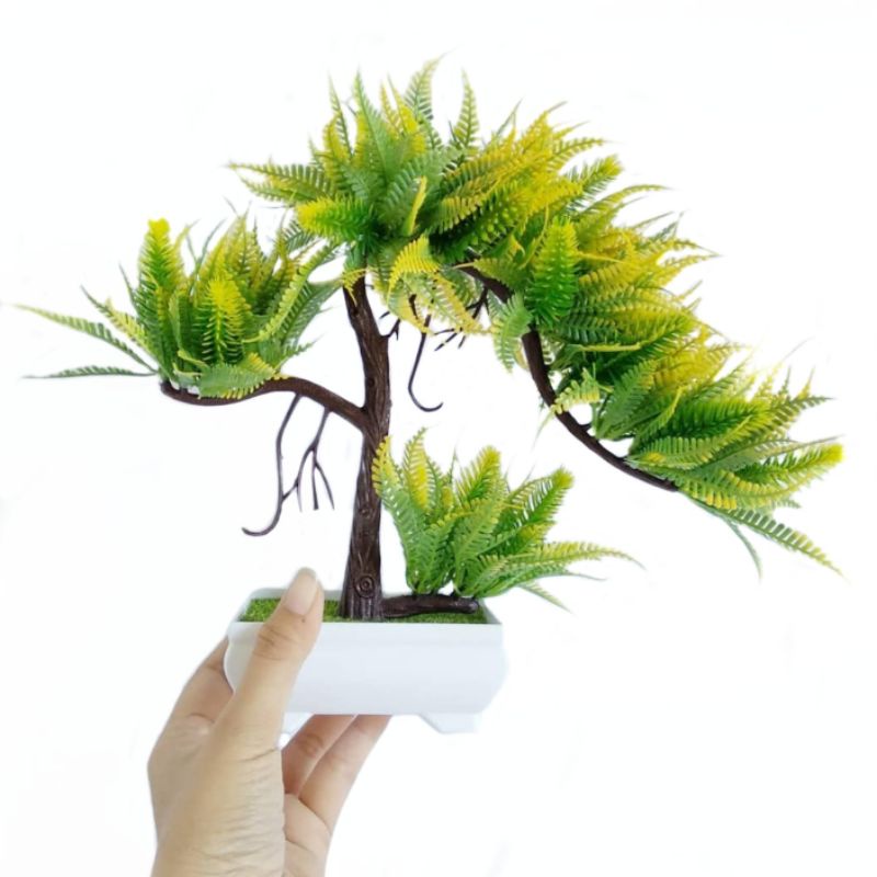 VB35 Pohon Bonsai Tanaman Hias Artificial Daun Warna Warni