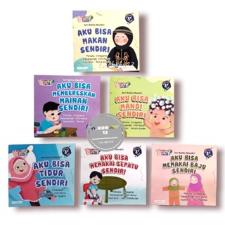 Buku Cerita Anak Balita Mandiri Untuk Usia 3+ Aku Bisa Makan Sendiri - Mandi Sendiri - Tidur Sendiri dsb - Lingkar Media