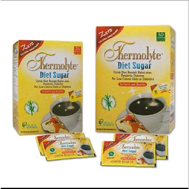 

Thermolyte Sweetener - Box isi 50 Sachet @ 1 Gram - Pemanis Pengganti Gula