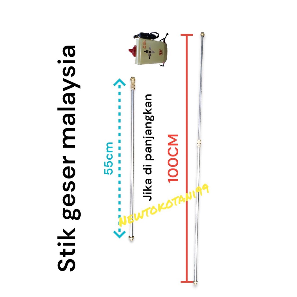 Pipa geser / Stik malaysia / stik panjang pendek sprayer pb16 malaysia / stik geser pipa teleskopik 