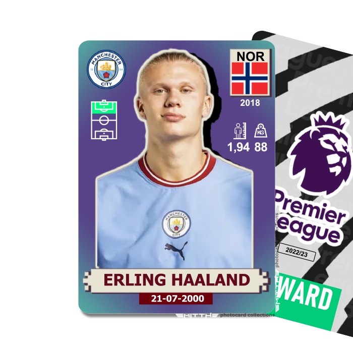 Photocard Erling HAALAND PL 2022/23 City Photo Card Kartu Bola