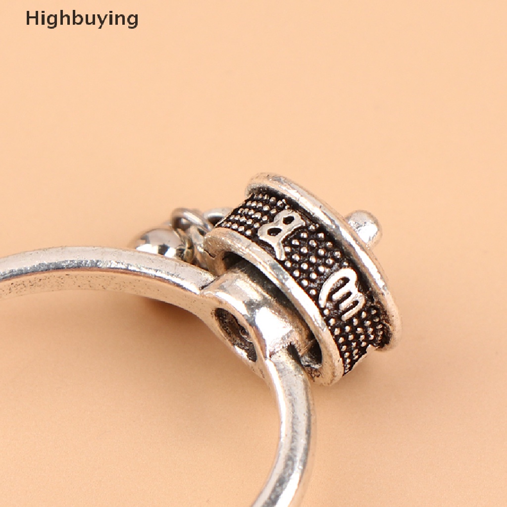 Hbid Buddhist Doa Tibet Roda Cincin Keberuntungan Cakra Cincin Lotus Bunga Cincin Terbuka Adjustable Rotag Rings Hadiah Glory