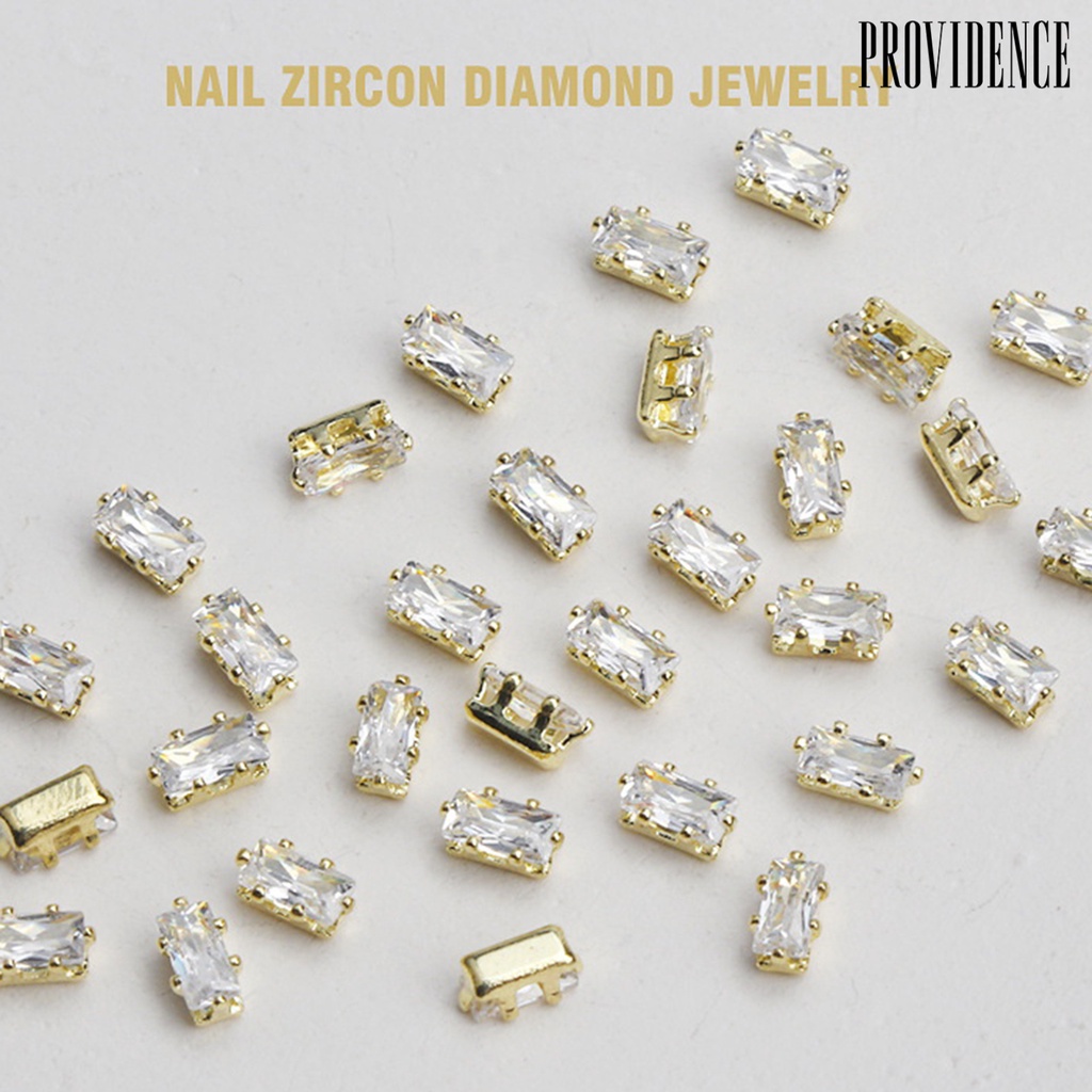 Providence 10Pcs Nail Art Charm Zircon Anti-Gores Tahan Jatuh Mudah Di Tempel High Gloss Claw-wrapping Nail Aksesori Nail Supply