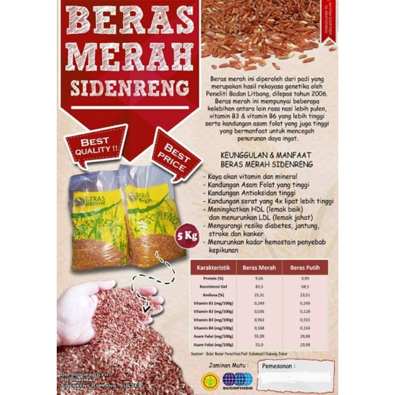 

Beras Merah d'Putri Sidenreng 2Kg