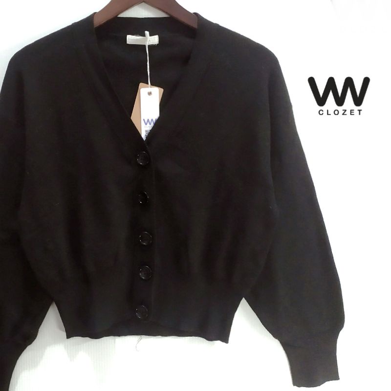 vwclozet | 322218 | Trudea | Cardigan rajut crop hitam