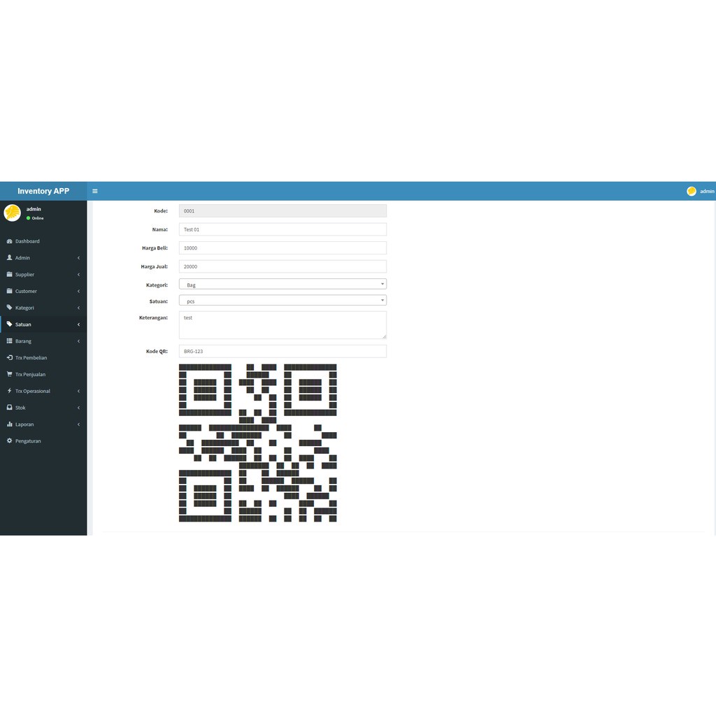 Aplikasi Inventory support dengan QR Code Berbasis Web