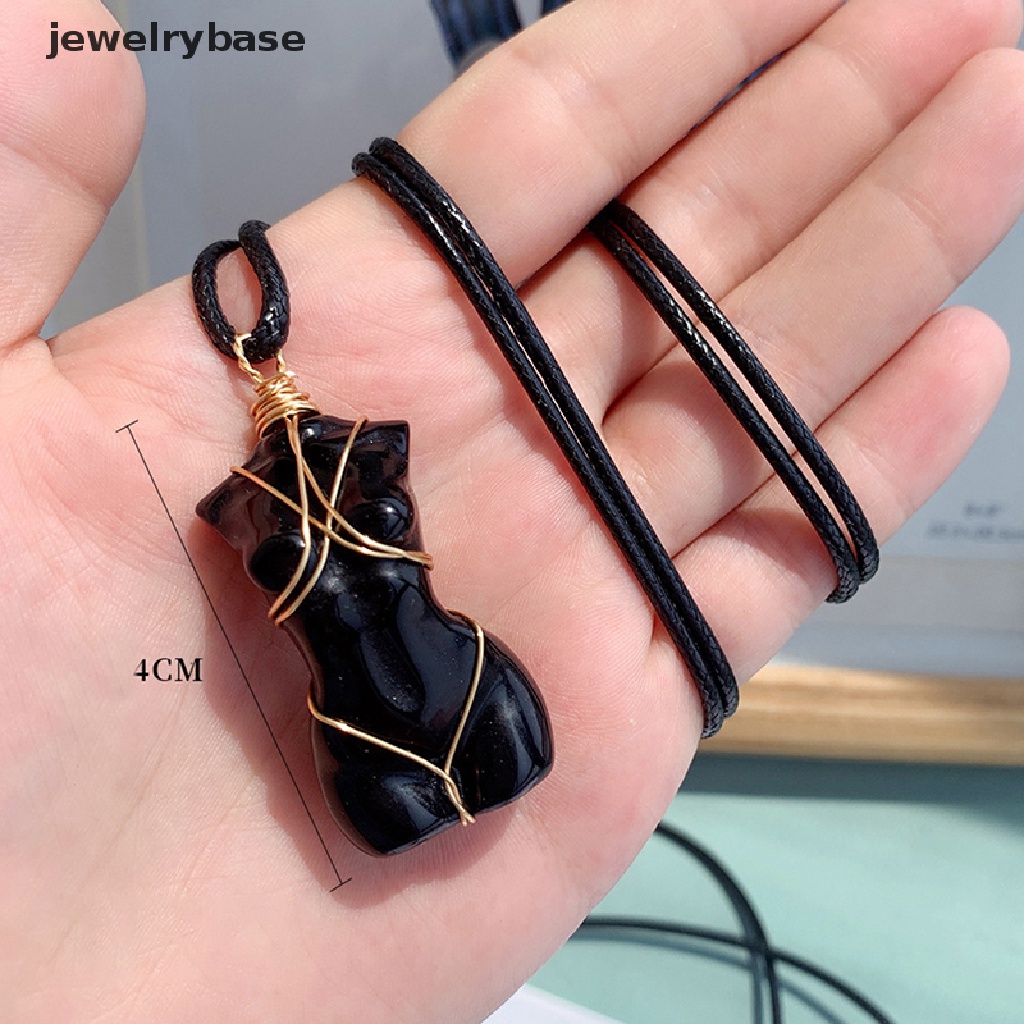 [jewelrybase] 1 Pc Kristal Alami Liontin Wanita Model Tubuh Kalung Seksi Permata Perhiasan Sweater Rantai Energi Mawar Hadiah Butik
