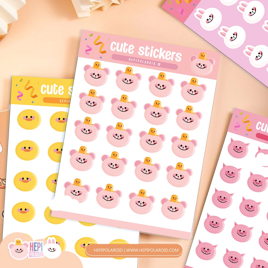 

Sticker Sheets Cute Face Character Hepipolarid Sticker Scrapbook Cute Sticker sudah cut