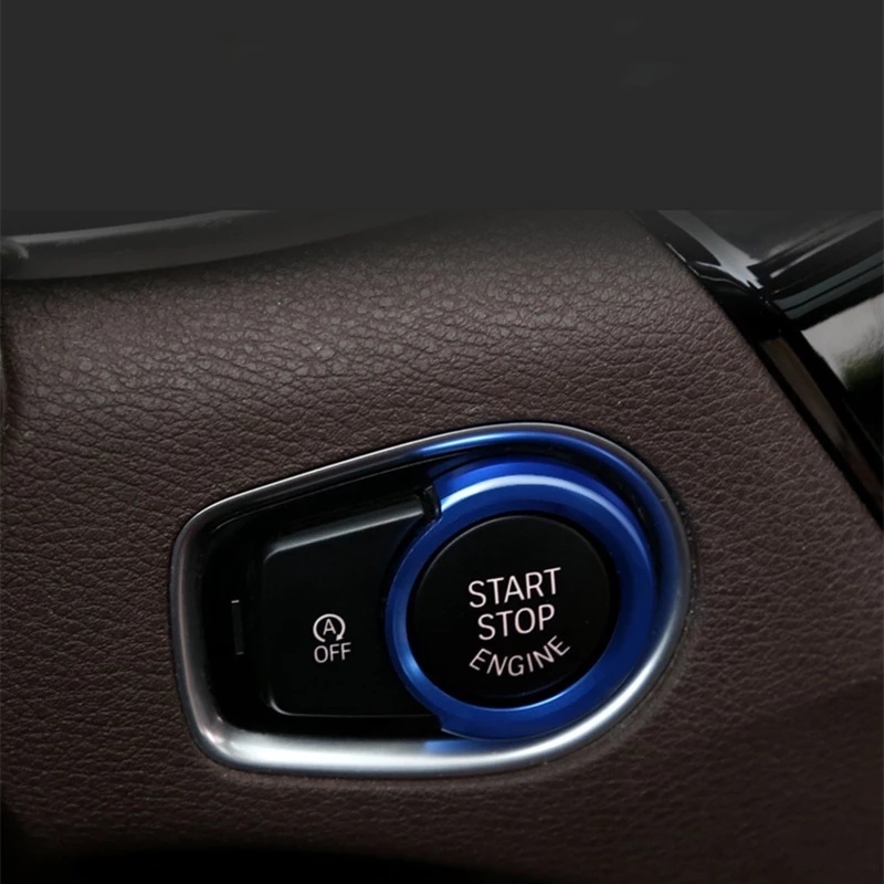 Untuk BMW Seri1Per2 /3/4Seri Frame Interior Covers Stickers BMW Start-up Decorative Sticker Trim Car Key Start Button Decorative Decal Aksesoris Mobil
