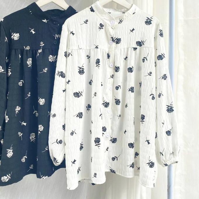 ☝ Premium Crinkle Motif Rose | VELLA Blouse Crinkle ➵