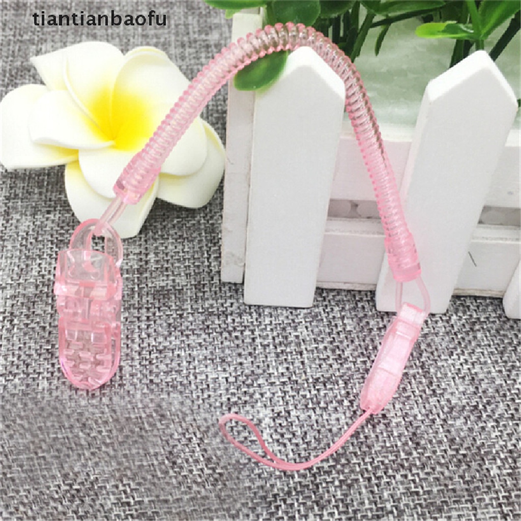 [tiantianbaofu] Baby Bayi Balita Spring Dummy Dot Penenang Nipple Clip Rantai Holder Strap Butik