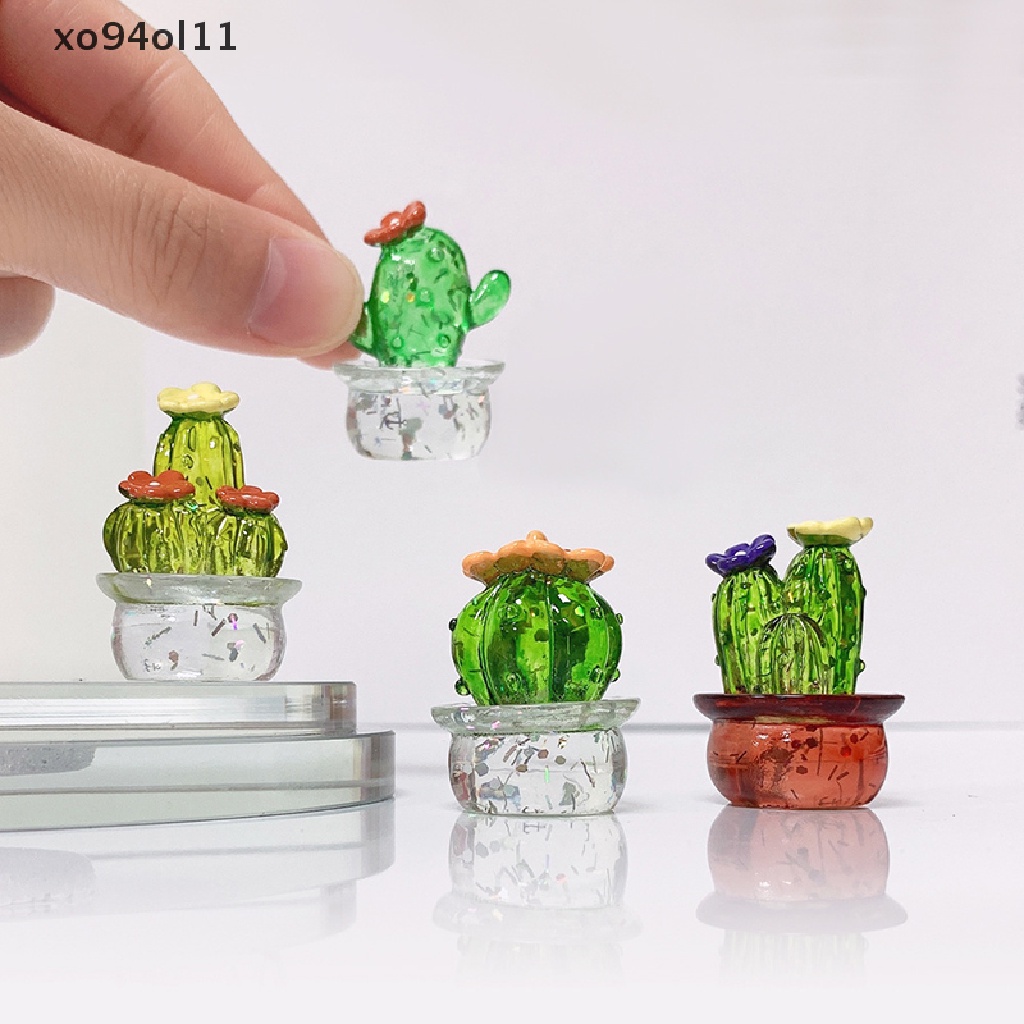 Xo Patung Kaktus Ornamen Hiasan Desktop Tanaman Miniatur Lucu Untuk Dekorasi Rumah OL