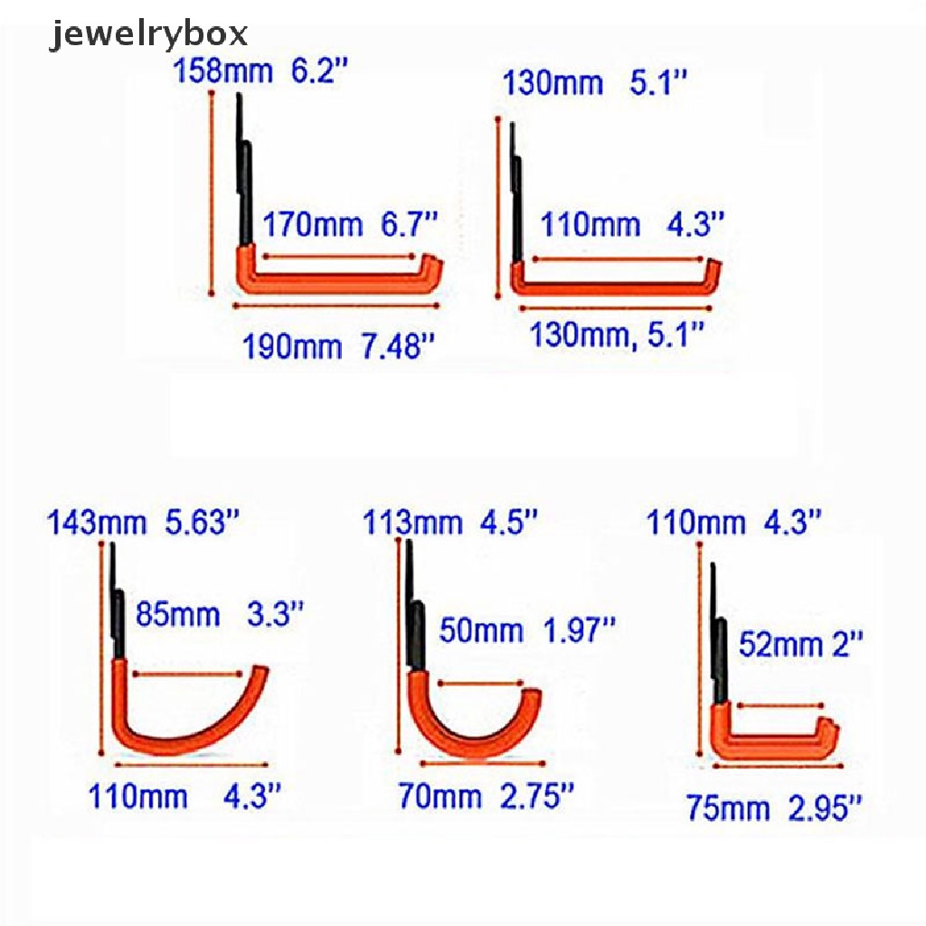 [jewelrybox] Hook Alat Penyimpanan Garasi Tempel Dinding Heavy-Duty U-Shaped Tool Garage Hook Butik