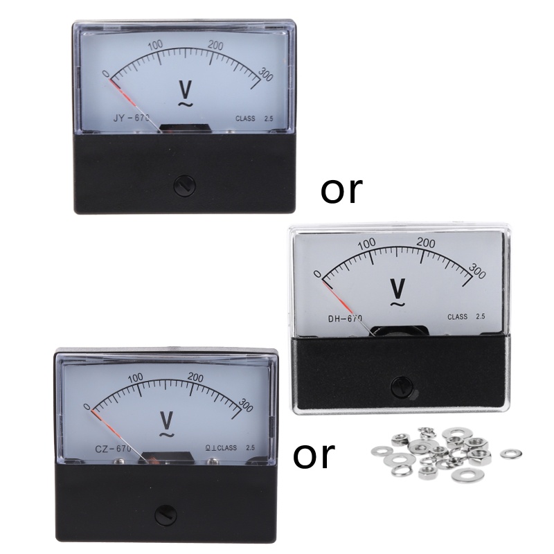 Btsg Rectangular Voltmeter Analog Panel Volt Pengukur Tegangan Portable Voltage Tester Analog Panel Meter Pointer Tipe T