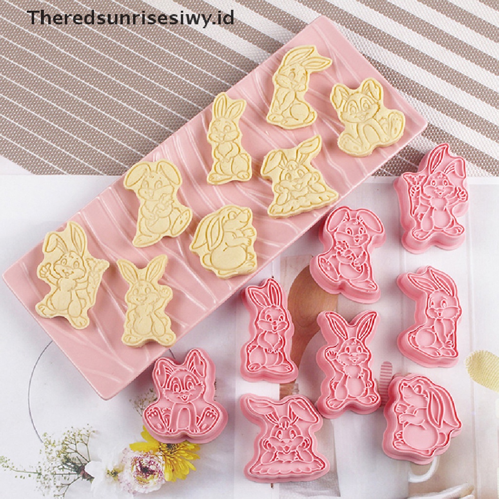 # Baju Lebaran # 8pcs/set Cetakan Kue Kering Paskah 3D Kelinci Kartun Bunny Tools~