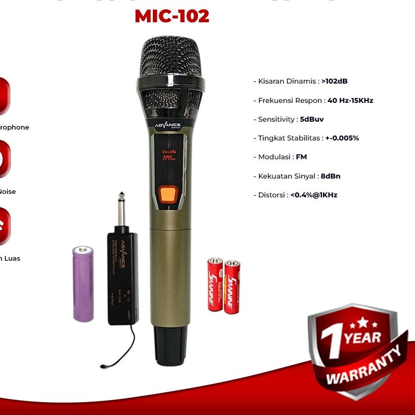 ֍ Mic Wireless Advance 102 Microphone 102 Mic Tanpa Kabel ~ CANTER STORE ( COD ) ➽