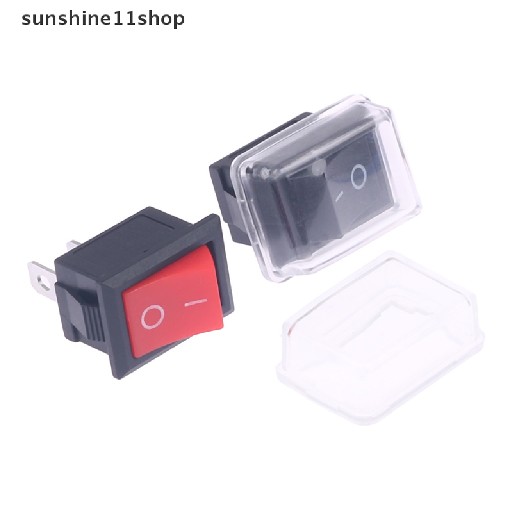 Sho 5Pcs Tombol Tekan Saklar Mini 2Pin On/Off Rocker Switch Dengan Penutup Anti Air N