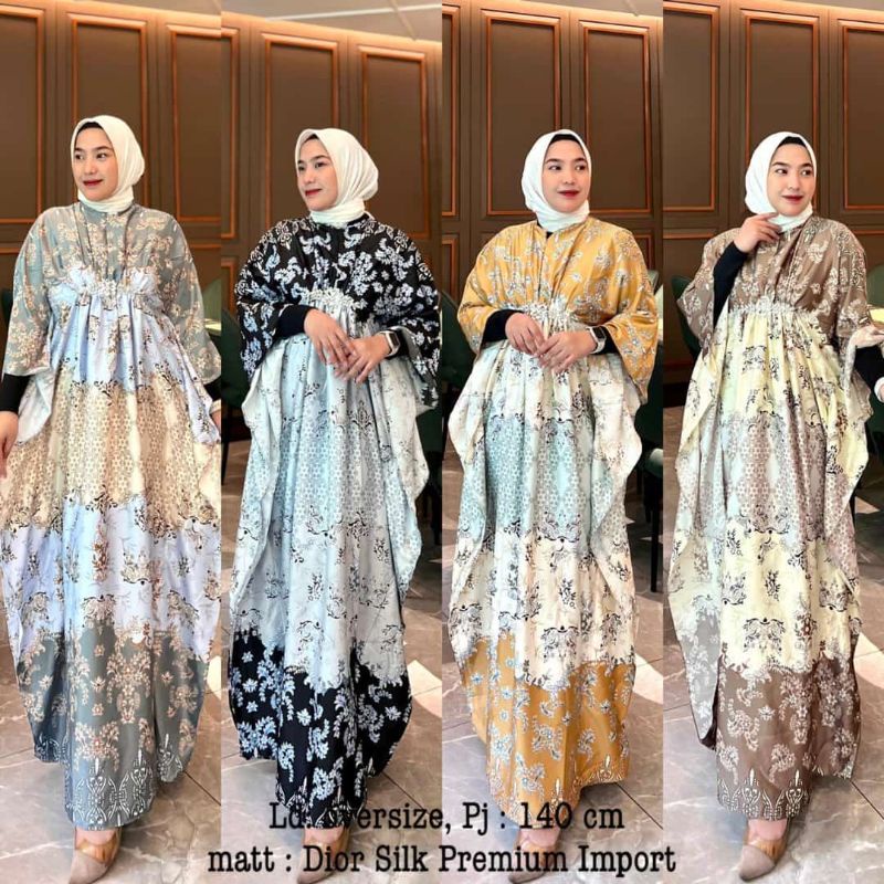 kaftan silk premium motif busui gamis lebaran 2023