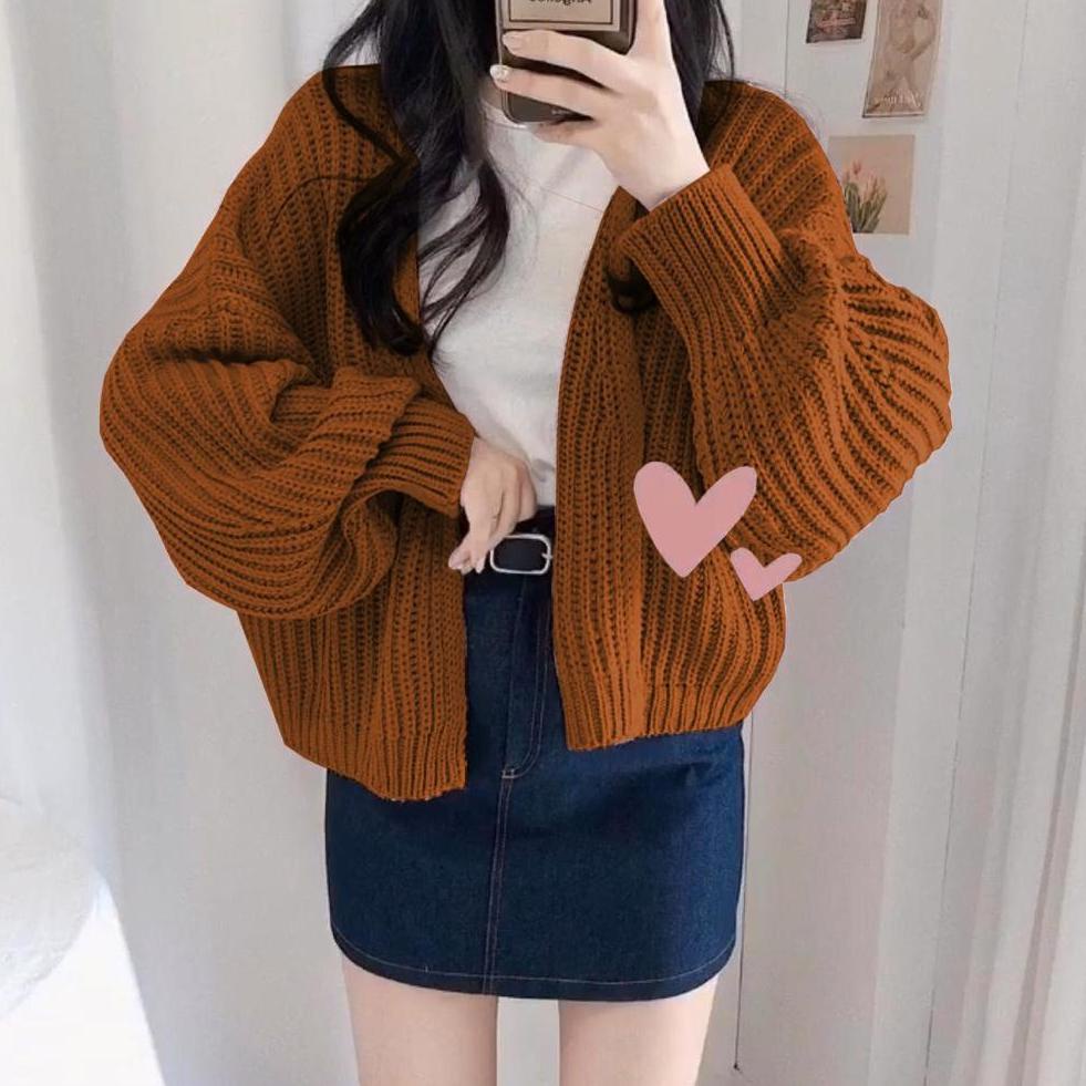 LANGSUNG ATC TFS - Cardigan Outer Rajut Hazel Oversize Bigsize OOTD Jumbo Premium / Sweater Rajut / 