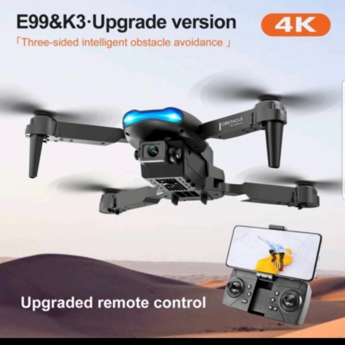DRONE QUADCOPTER E99 K3 PRO RS MINI CAMERA 4K BATERAI 1800 MAH