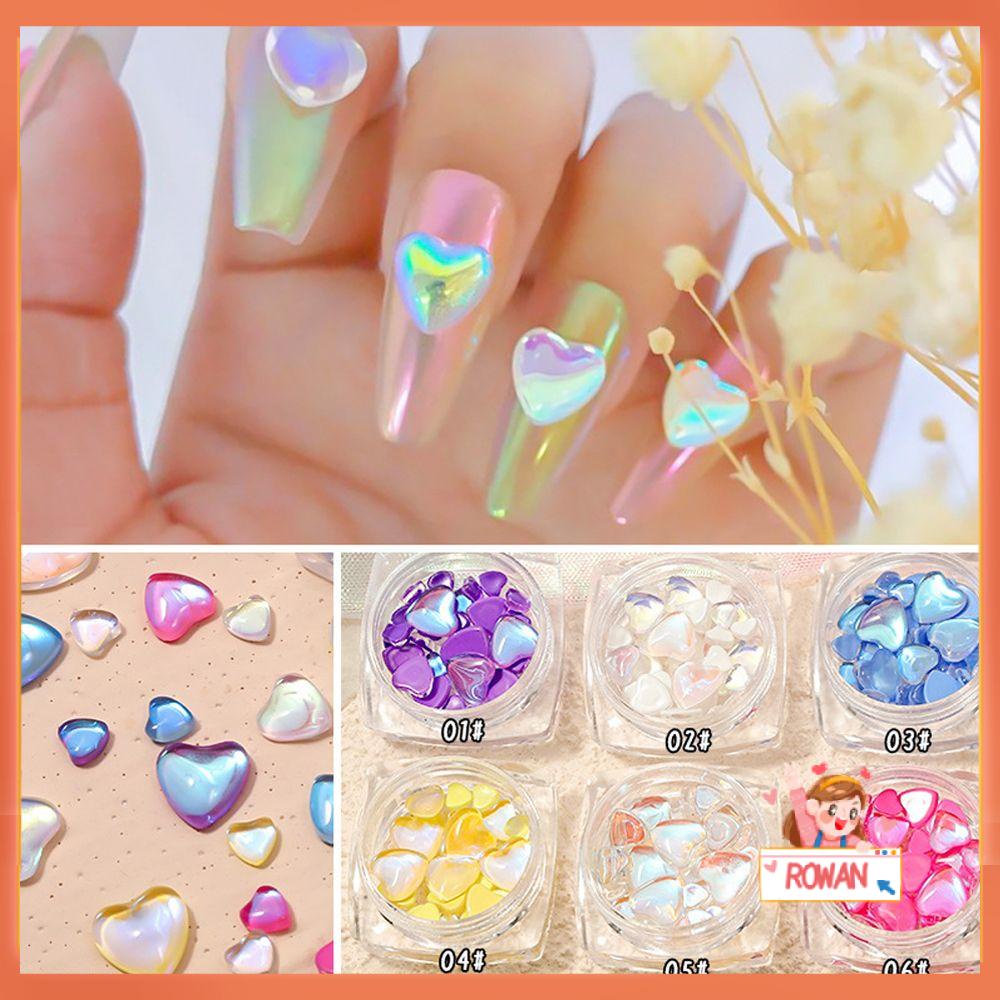 R-flower Nail Art Elegan Aurora Love Heart Colorful Perhiasan