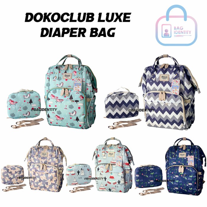 Diaper Bag Tas Dokoclub Motif Import Diaper Bag Backpack Ransel Perlengkapan Bayi