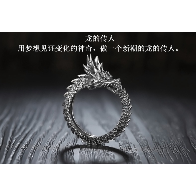 Cincin Desain Naga | Cincin Trendi Model Terbuka Untuk Wanita | Perhiasan Bahan Metal | Kotak Hadiah Ulang Tahun