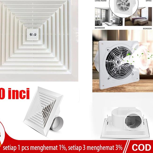 ♘ 12 inch Exhaust Fan Ceiling Plafon Exhaust Fan / Kipas Angin 10/8 Inch ➦