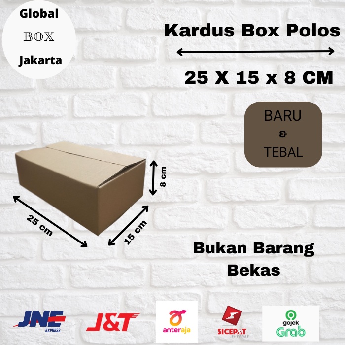 

Kardus Box Polos / Dus Model Standar / Murah Ukuran 25x15x8 Per 10pcs