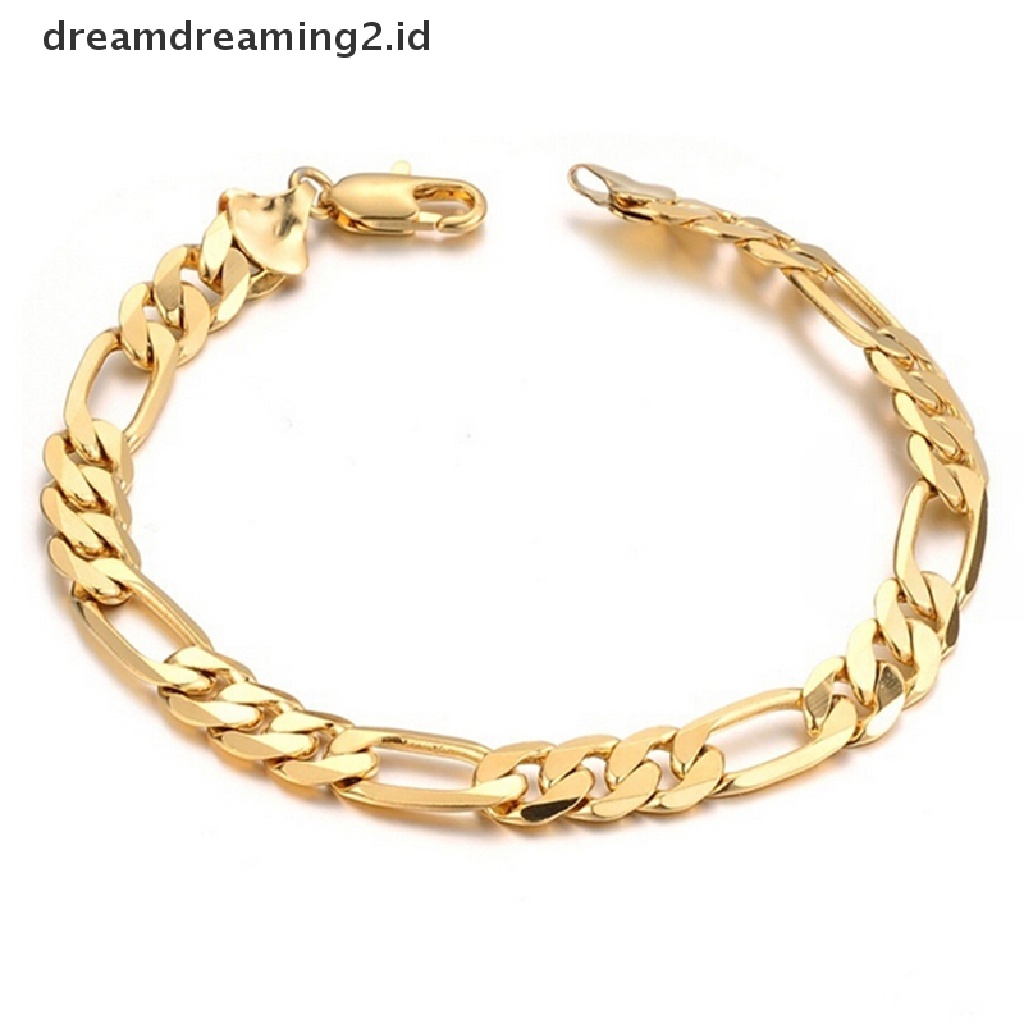 (dream) 2015pria Mode Baru Keren Gelang Emas 18K Perhiasan Pribadi Gelang Rantai.