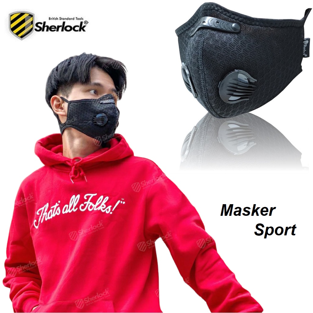 Masker Sport SHERLOCK Dual Valve Filter Carbon N95