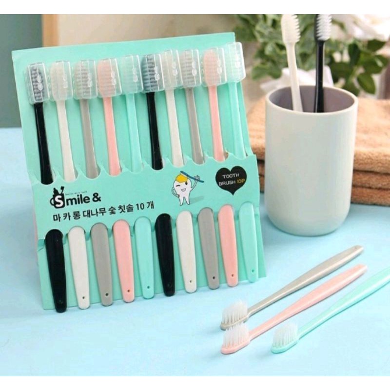 PS60 Set Sikat Gigi Dewasa isi 10pcs Soft-Sweet