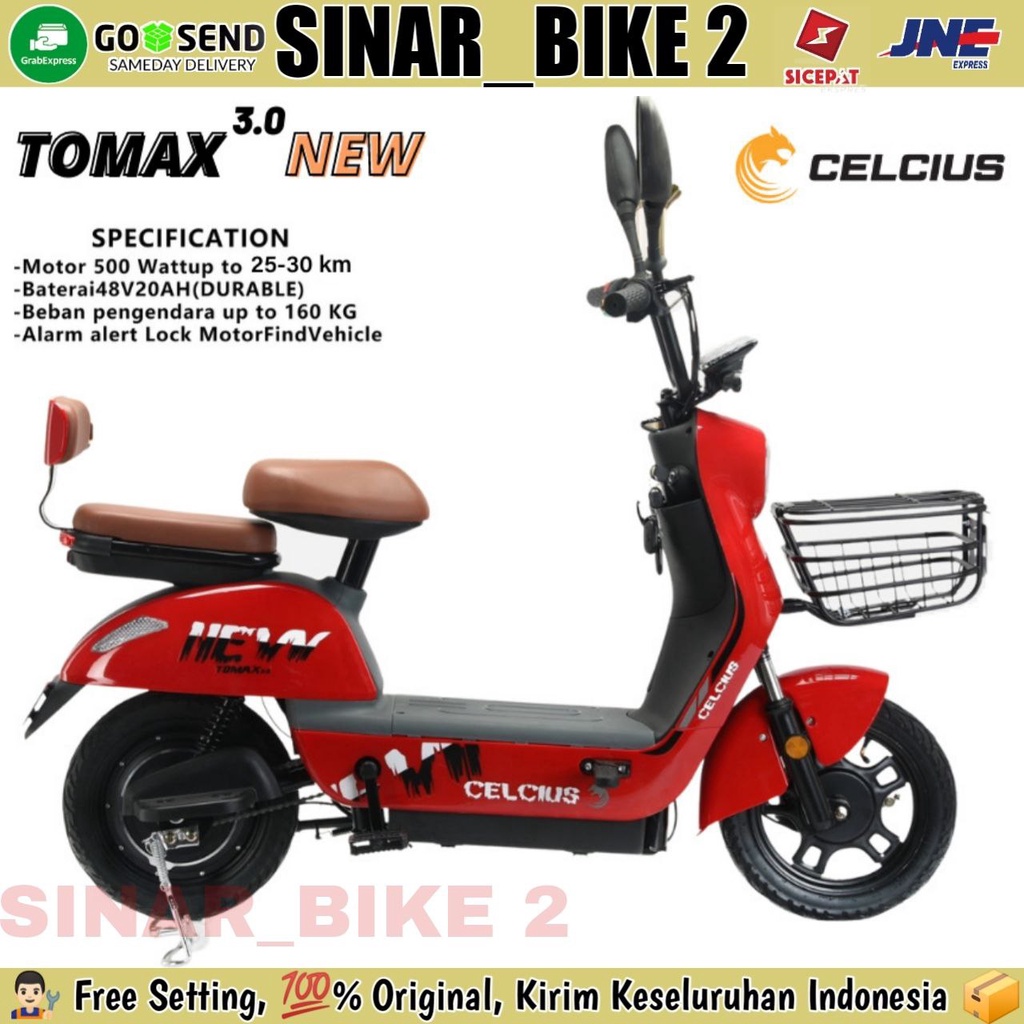 Sepeda Listrik CELCIUS TOMAX 6.0  Electric E Bike 500 Watt