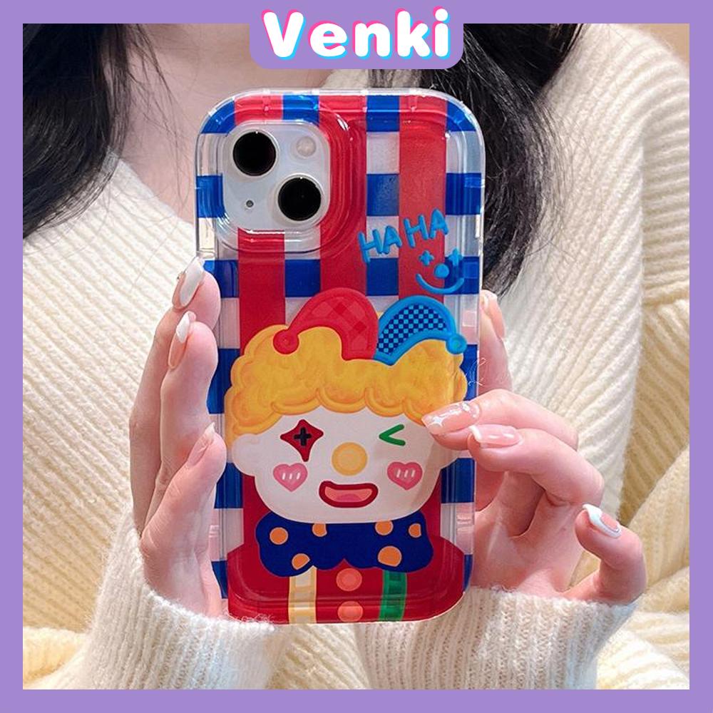 Case For iPhone 14 Pro Max Soft TPU Clear Jelly Airbag Case Cute Cartoon Clown Camera Protection Shockproof For iPhone 14 13 12 11 Plus Pro Max 7 Plus X XR