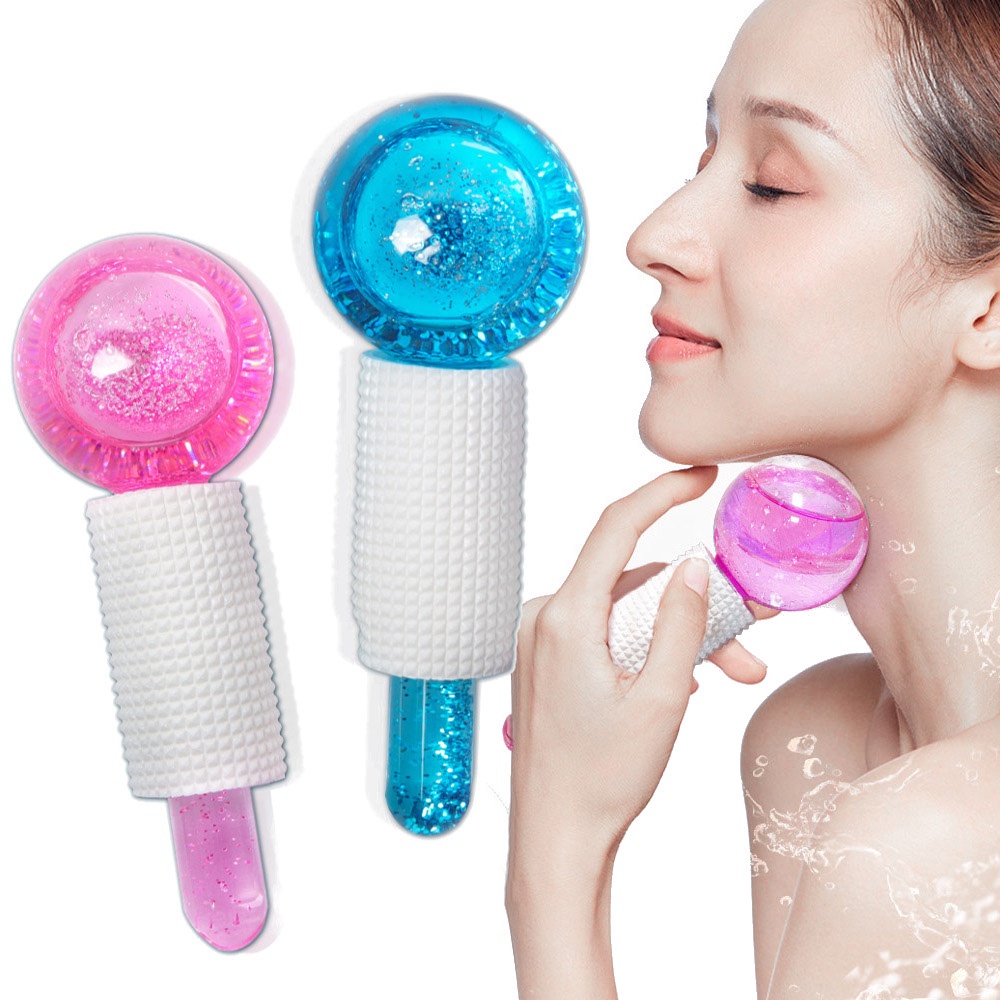Ice Globes Roller Glitter Beauty Crystal Ball Facial Massage Tool Untuk Mengurangi Bengkak Pada Wajah Alat Pencerah Wajah