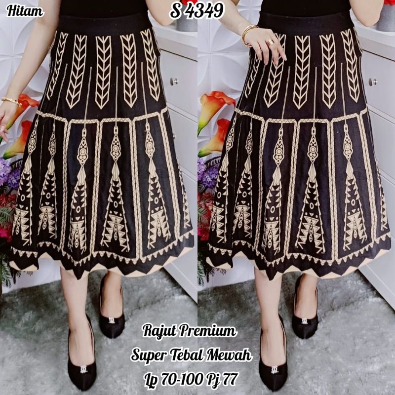 4349 Rok Rajut PREMIUM 7per8 526 hitam