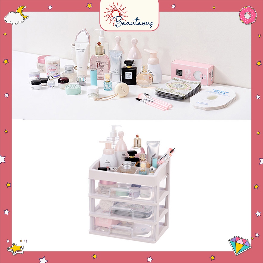 Rak Kosmetik Susun Botol Travel Set Bundle Storage Box Tempat Penyimpanan Kosmetik Skin Care