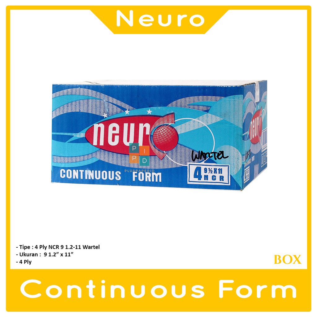 

NEURO - Continous Form 91/2 x 11/2 4Ply/2 ( K4 Wartel ) Neuro/Kertas Komputer - Box