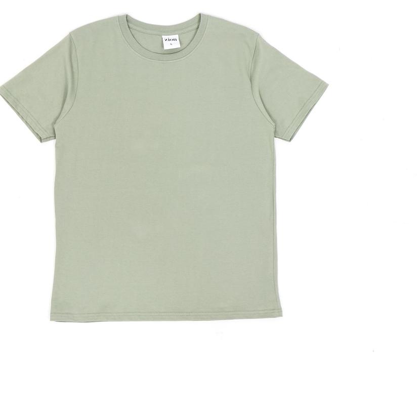 ▼ ZION Basic Kaos Polos Cotton Combed 24s - Sage Green ➲
