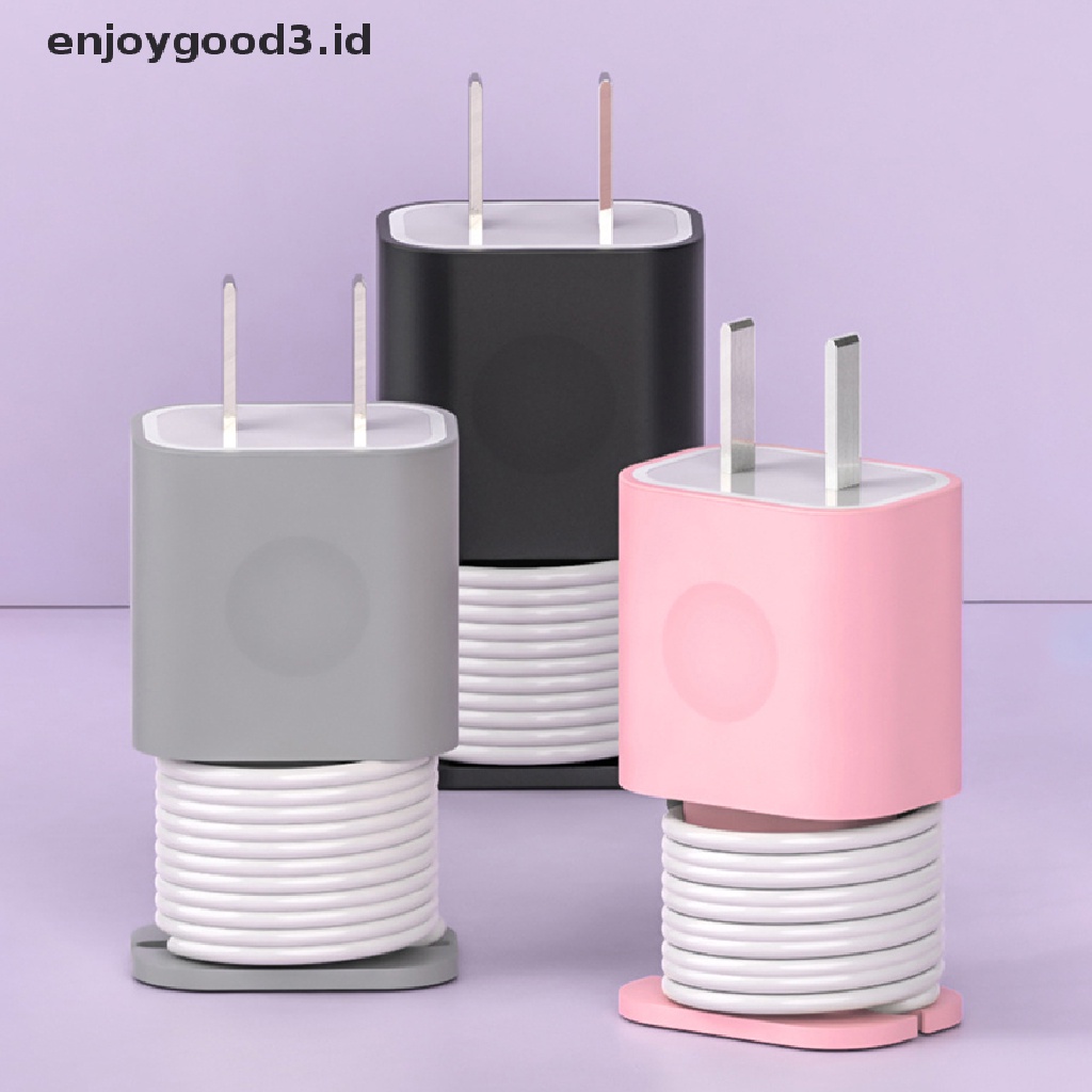 【 Rready Stock 】 Silicone Cable Protector Silicone Bobbin Winder Wire Cord Organizer Cover For Apple Iphone USB Charger Cable Cord Charging Cable （ ID ）