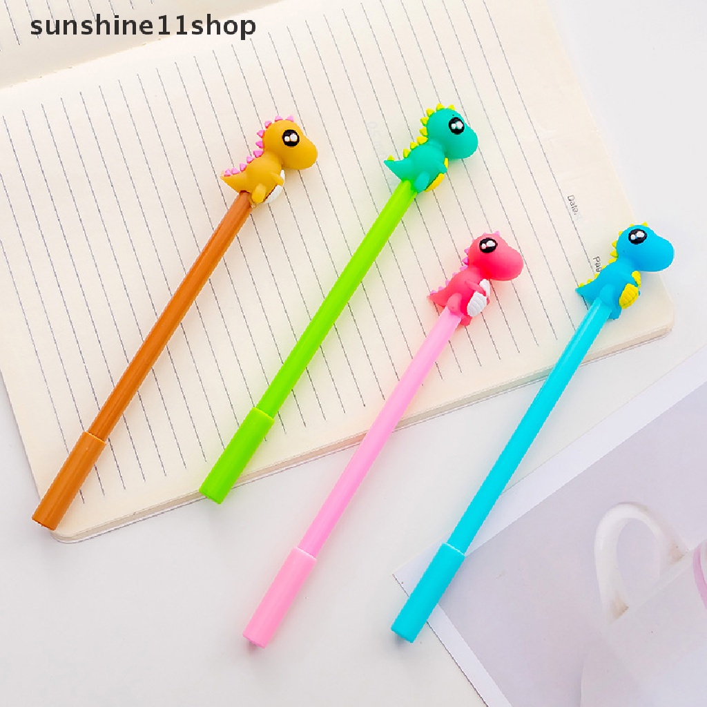 Sho 3 Pcs Kreatif Dinosaurus Gel Pena Lucu Alat Tulis Lucu Wrig Ink Pen Ballpoint Pena Netral Hadiah Promosi Alat Tulis Perlengkapan Sekolah N