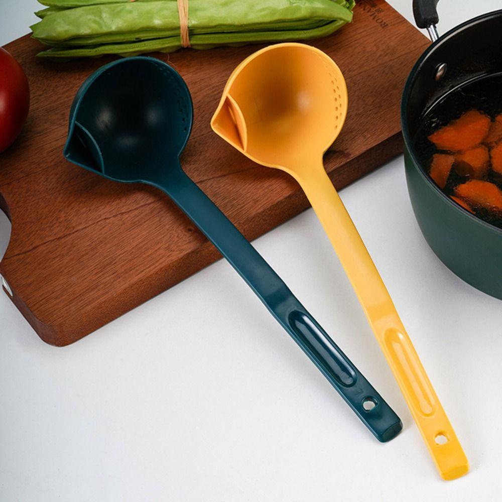 [Elegan] Sendok Pemisah Lemak Gagang Panjang Plastik Untuk Sup Insulasi Panas Rumah Tangga Anti Panas Dapur Colander