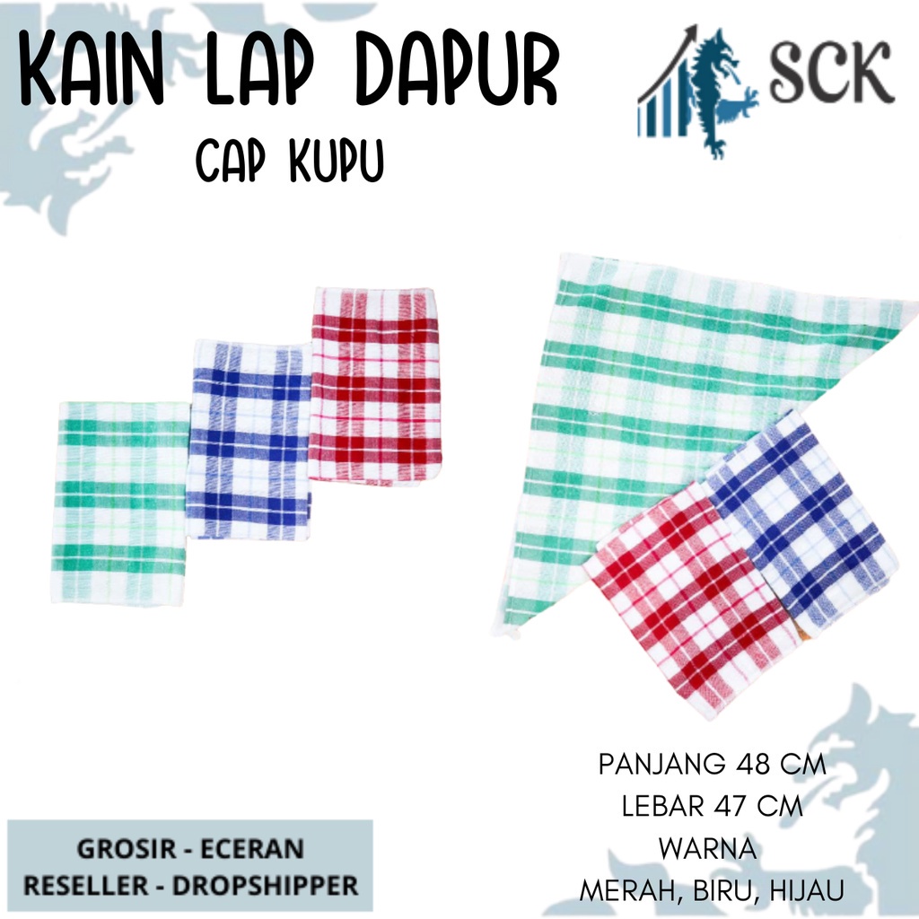 [ISI 3] Serbet CAP KUPU / KAIN LAP DAPUR MOTIF KOTAK KAIN KATUN - sckmenwear GROSIR