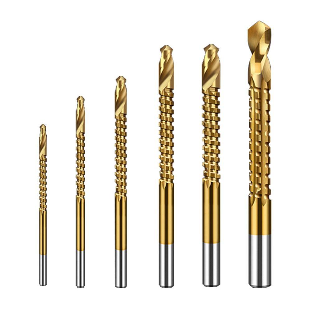 Lanfy Titanium Coated Drill Bit Woodworking Tool 3-8mm Grooving Drill Saw Bukaan Lubang Titanium Milling Cutter Bor Listrik Set Twist Drill Bit