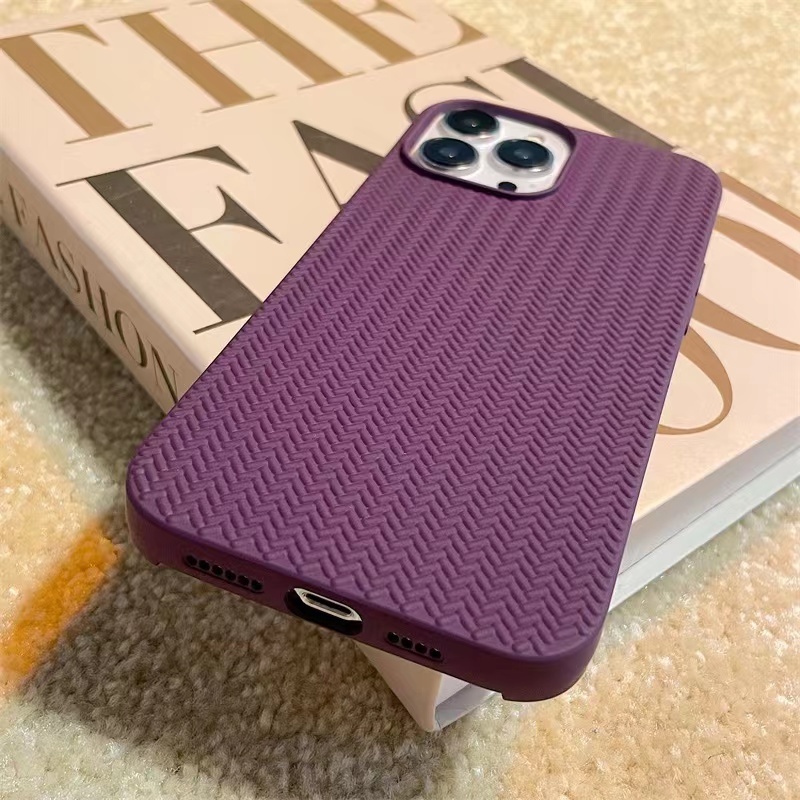 IPHONE Soft Case Tekstur Rajut Warna Solid Untuk Iphone14 13 12 11 Pro XS Max XR 7 8 14 Plus Casing Belakang Anti Jatuh Cair