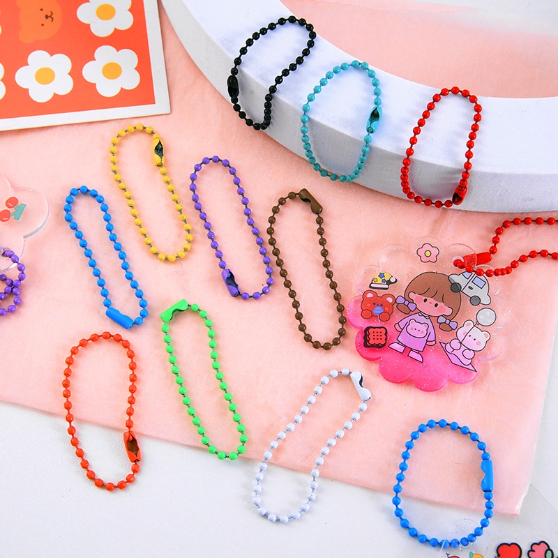 [HOT Sale] 10Pcs Ransel Portable DIY Gelang Serbaguna Membuat Perhiasan Bola Manik-Manik Rantai Liontin Aksesoris Cocok Gantungan Kunci /Bonekas/Label Hand Tag Konektor Warna-Warni