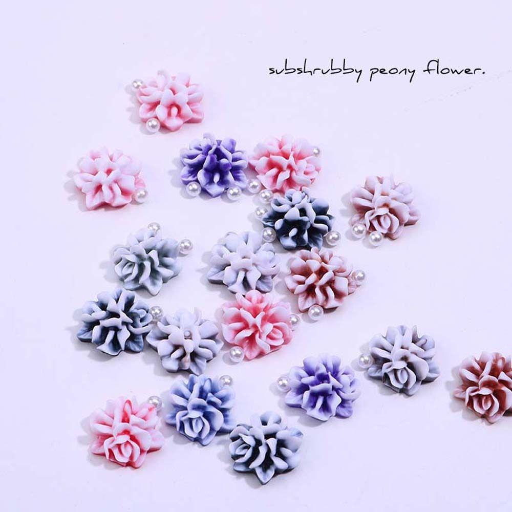 AUGUSTINA Agustina Bunga Dekorasi Kuku Pesona Kuku Resin Manikur Aksesoris Nail Art Cina Peony Bunga 3D Nail Art Drills